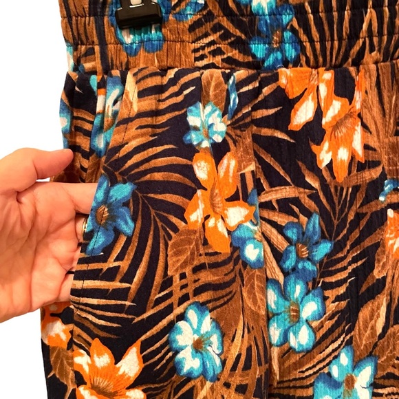 Lands End Tropical Hawaiian Print Skirt Size XS (2-4) Pockets Flare - Picture 5 of 7
